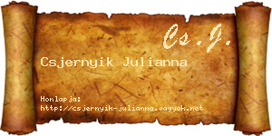 Csjernyik Julianna névjegykártya